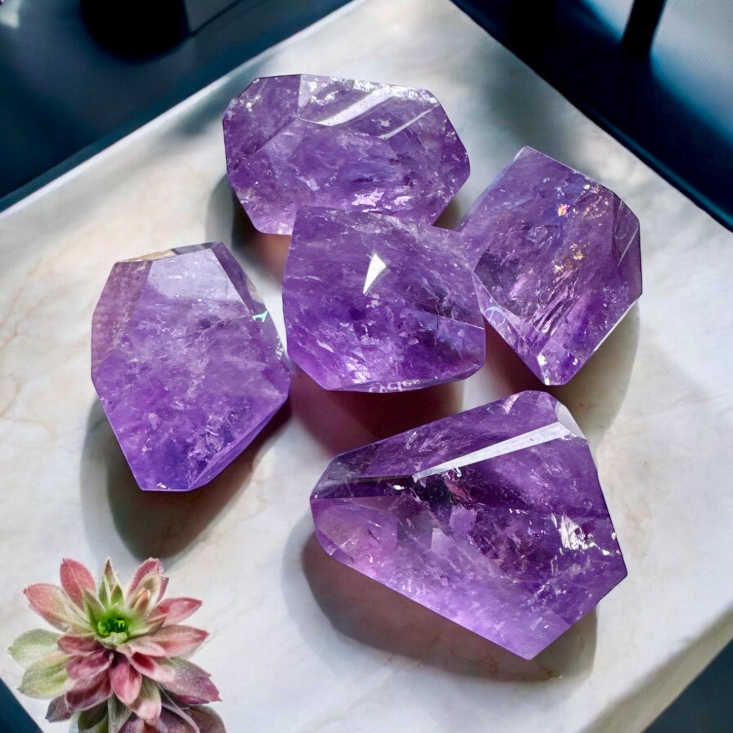 Gemmy Purple Amethyst Crystal: Polished Free Form Stone