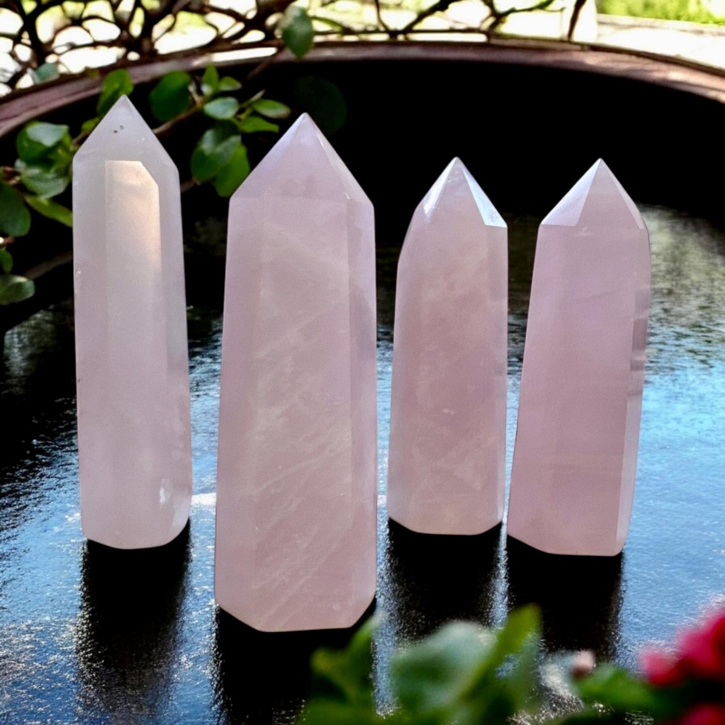 Rose Quartz Crystal Tower: Love and Compassion Healing Stone