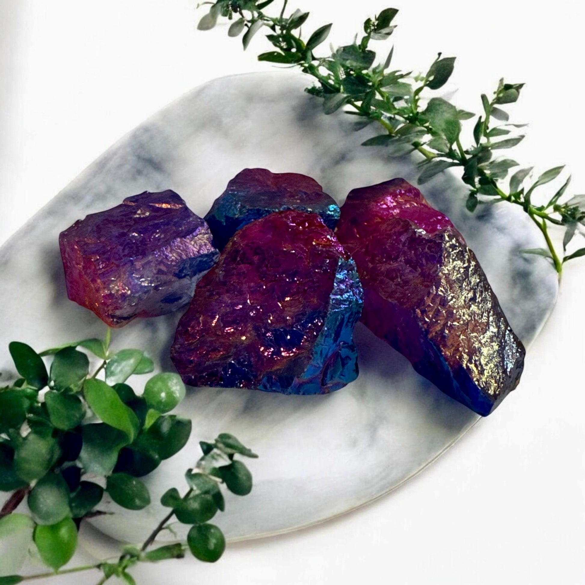 Purple Aura Quartz Crystal: Iridescent Healing Stone