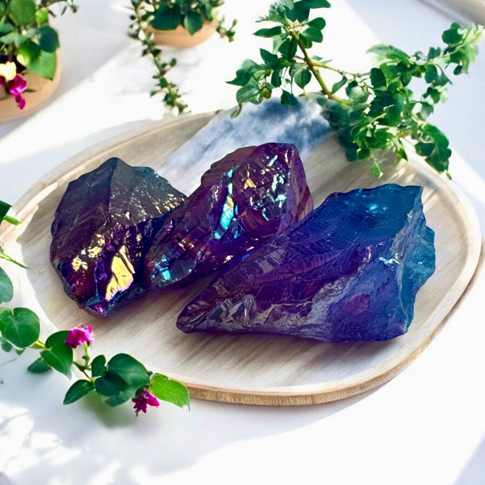 Iridescent Aura Quartz Crystal Point: Purple Unicorn Healing Stone (2-3 inches)