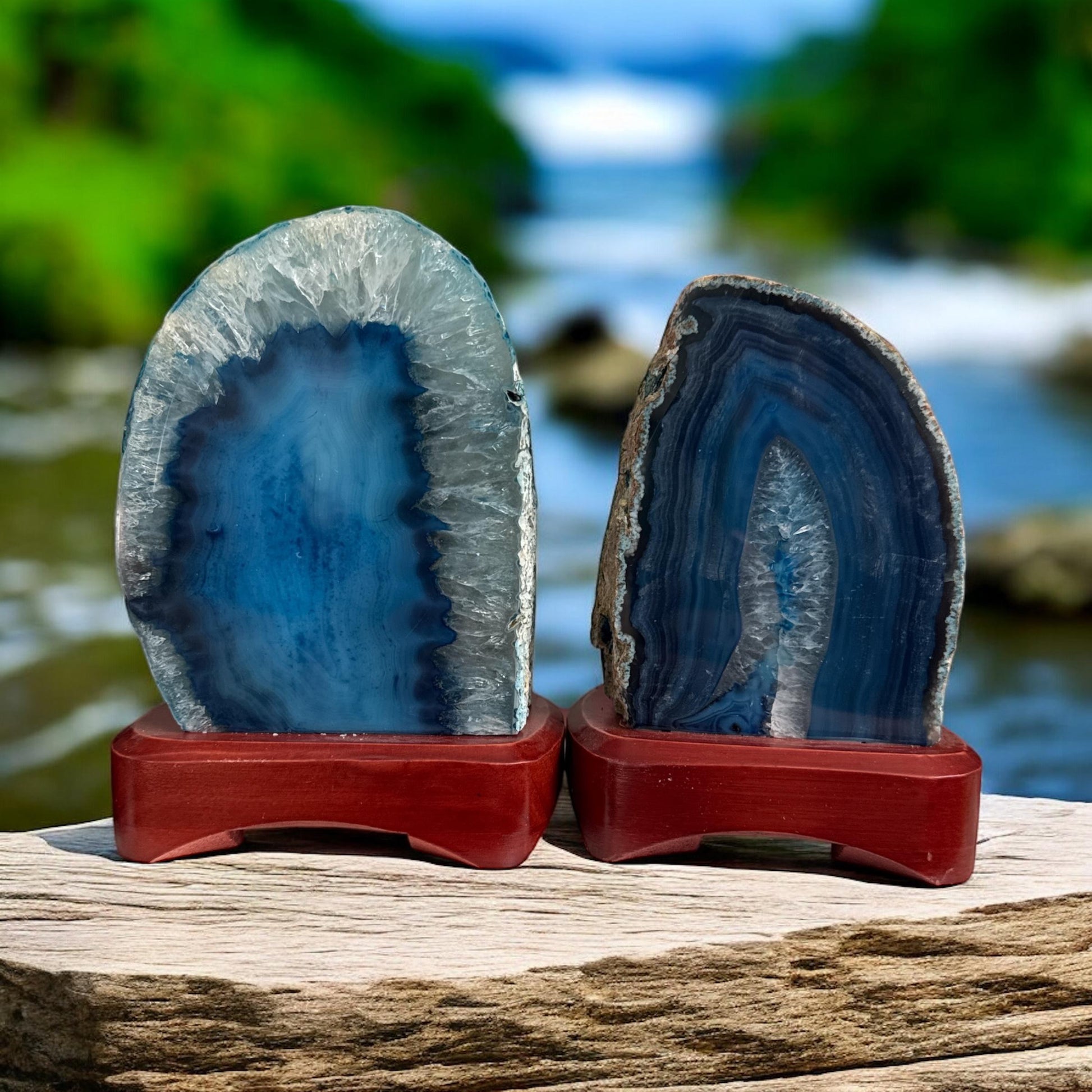 Pink Agate Geode Lamp: Luna by Louise, Crystal Shop UK