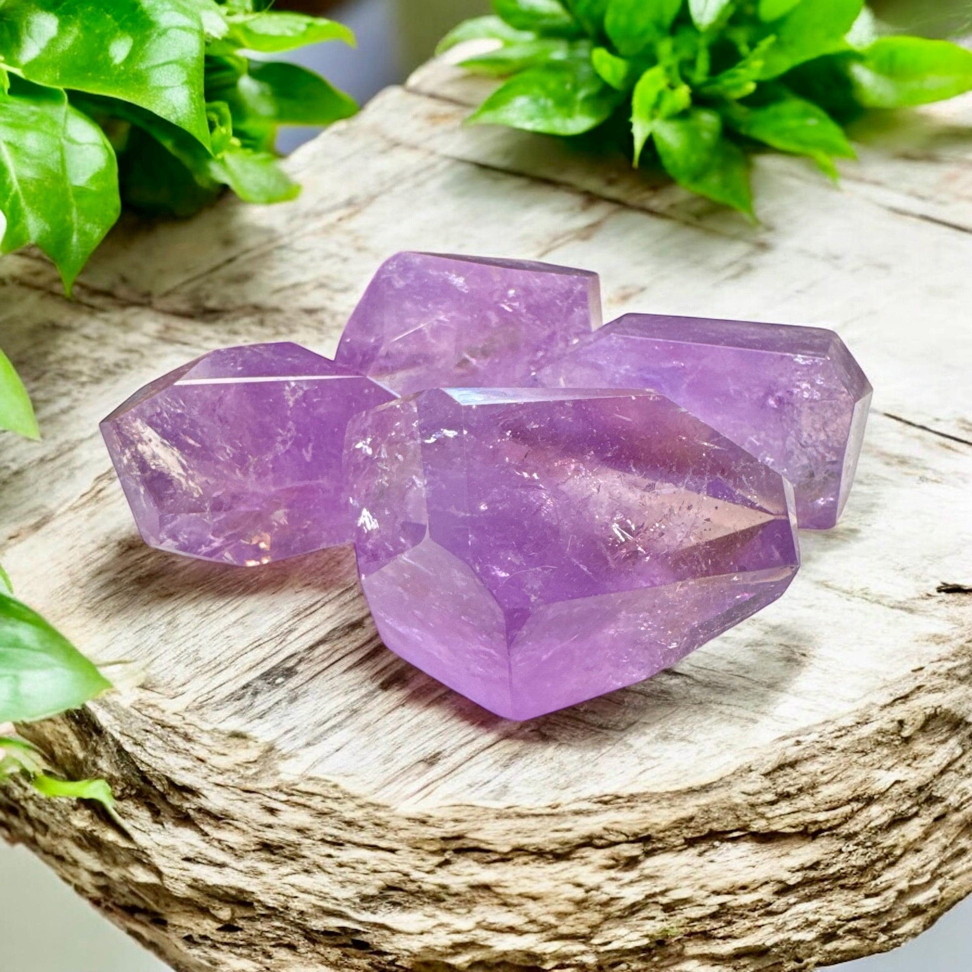 Amethyst Crystal: Polished Prism Free Form Stone