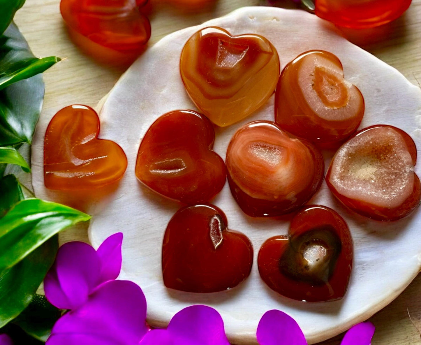 Carnelian Druzy Crystal Heart: Energizing Gemstone