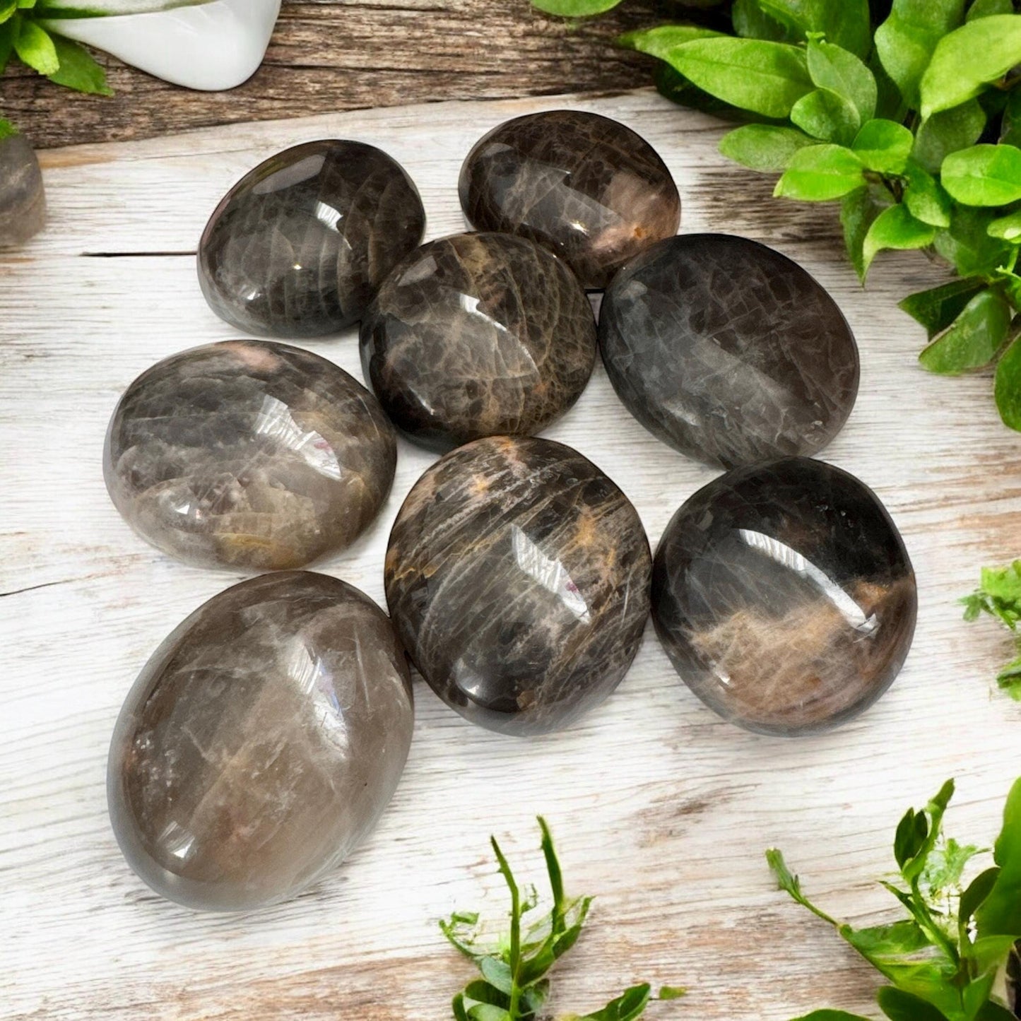 Black Moonstone Palm Stone: Lunar Energy Crystal