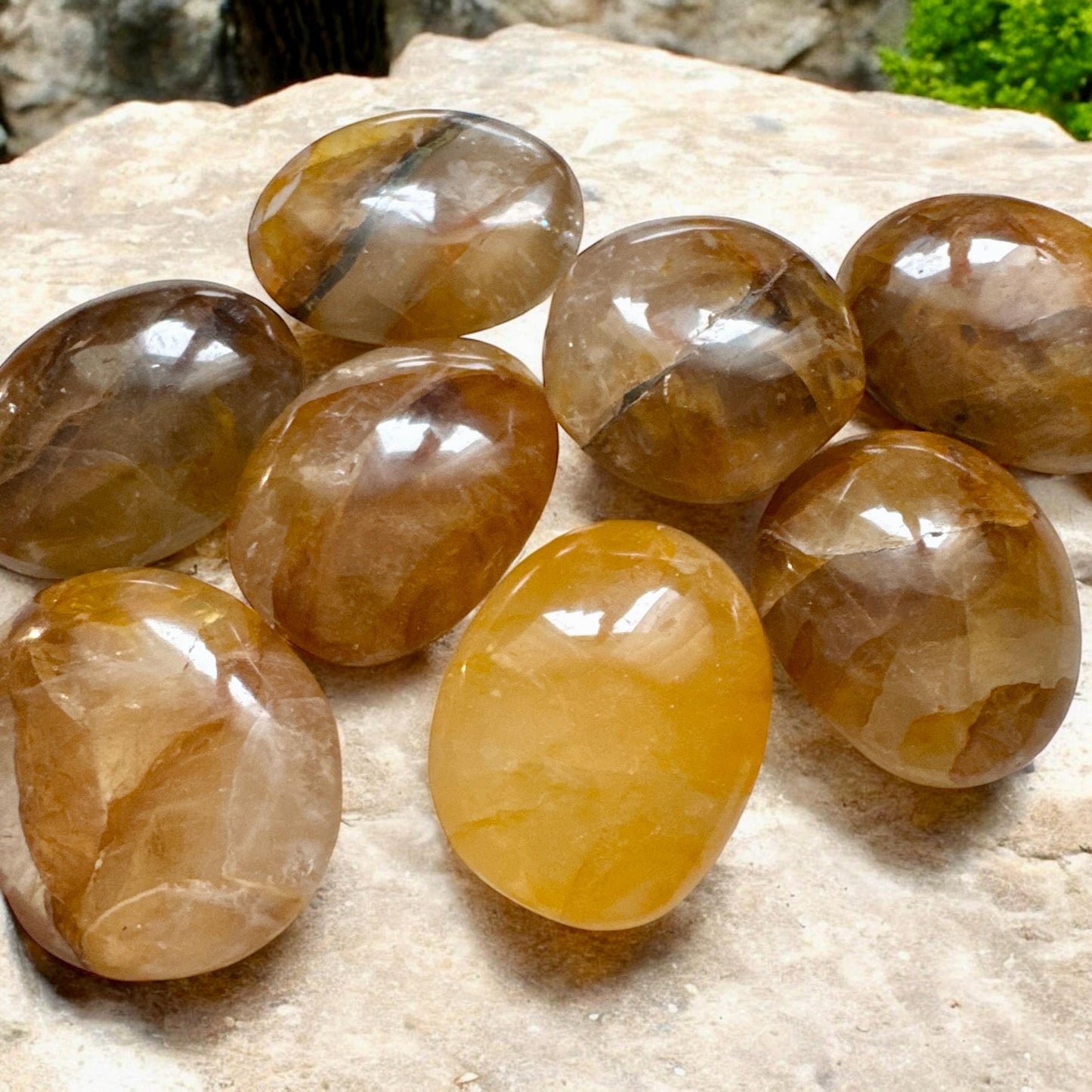 Golden Healer Quartz Palm Stone - Healing & Harmony | Luna by Louise Crystal Shop UK