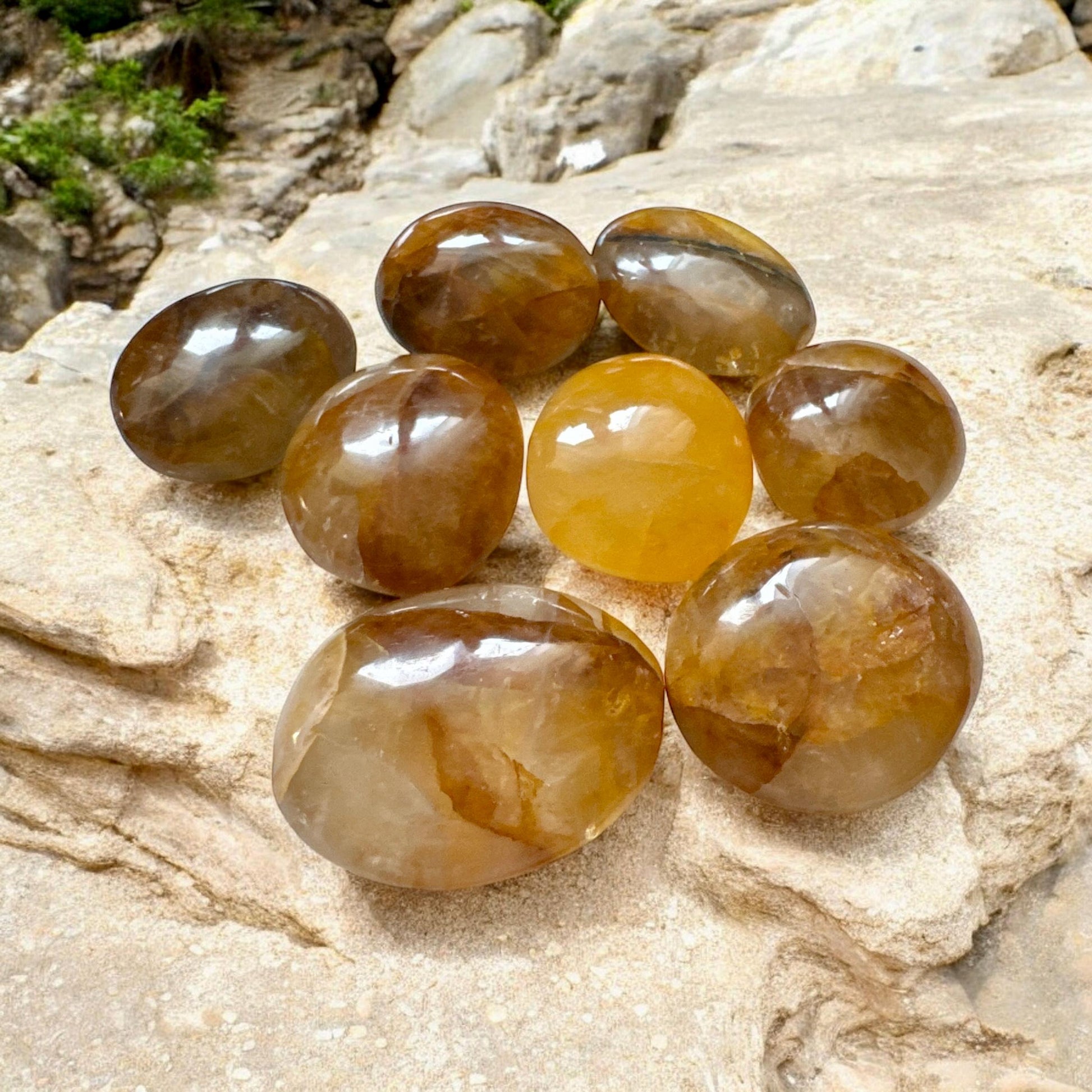 Golden Healer Quartz Palm Stone - Healing & Harmony | Luna by Louise Crystal Shop UK