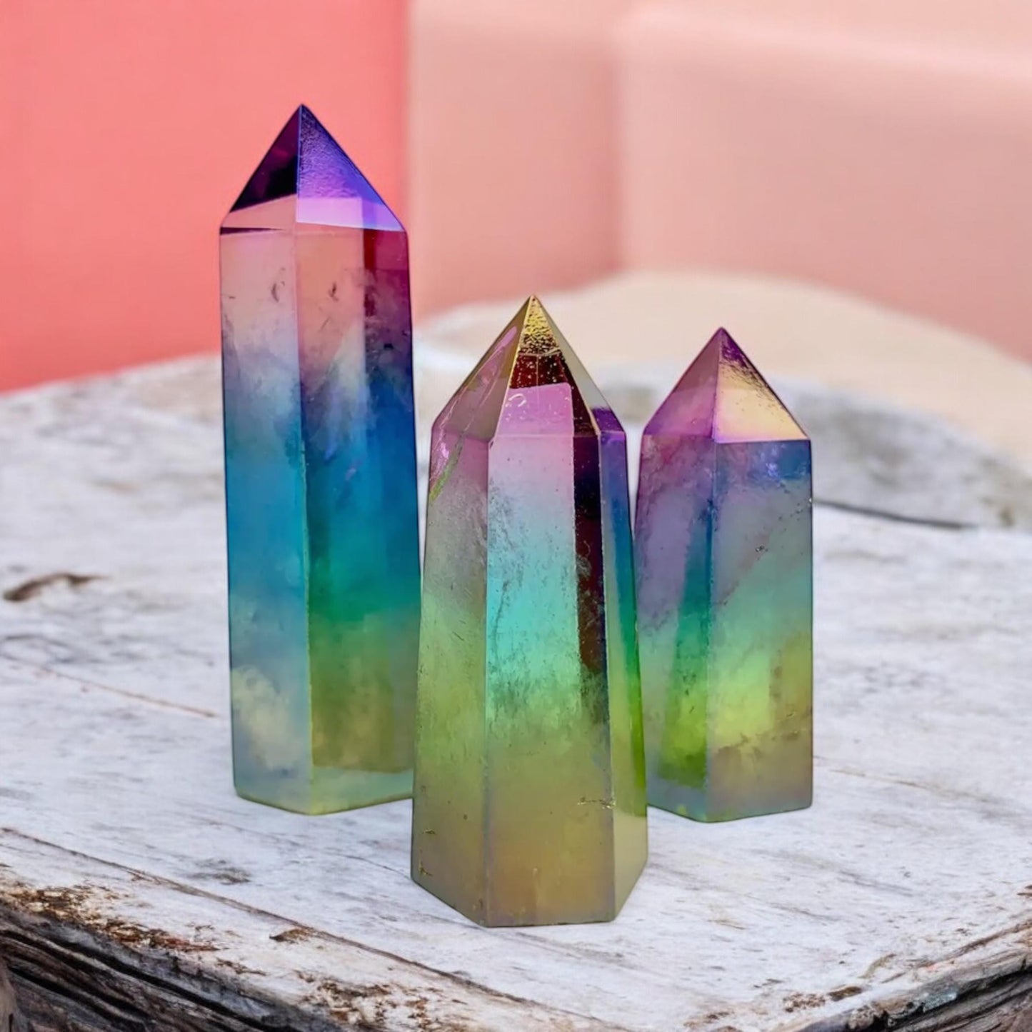 Quartz Aura Ombre Towers - Vibrant Energy | Luna by Louise, Crystal Shop UK