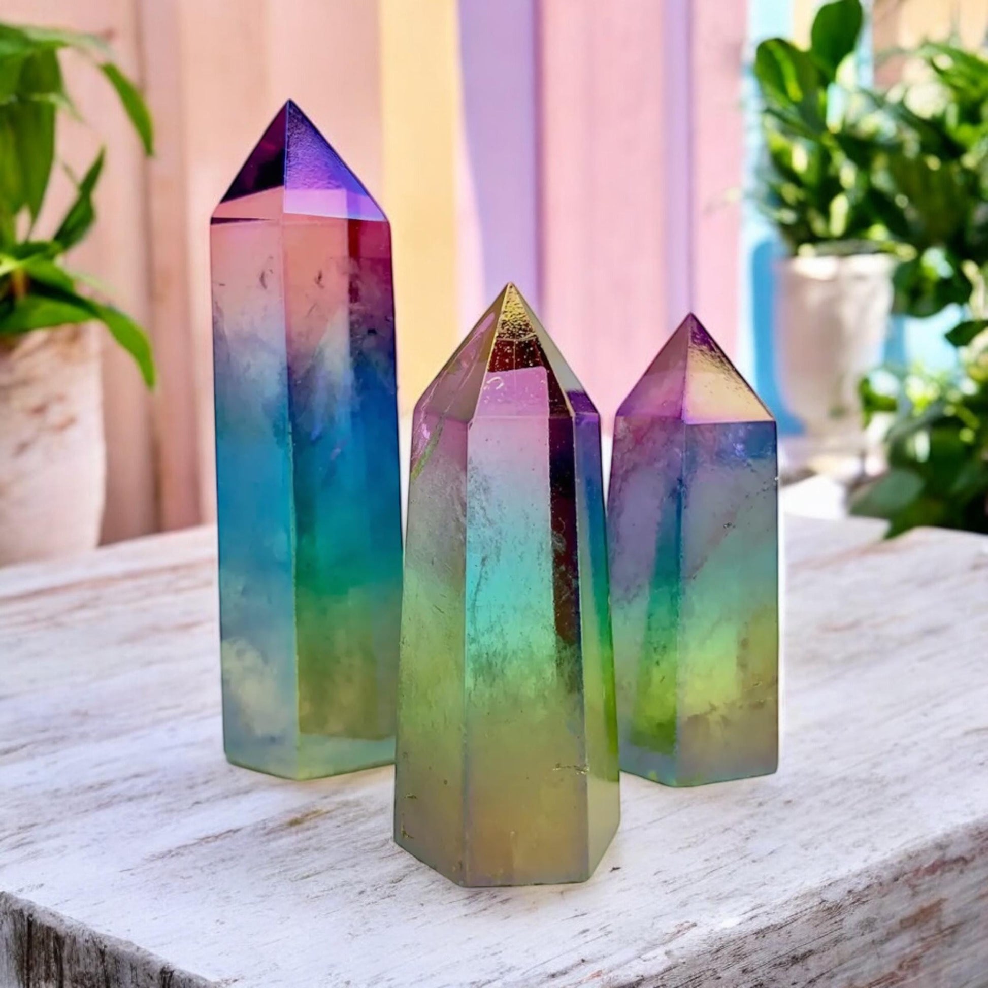 Quartz Aura Ombre Towers - Vibrant Energy | Luna by Louise, Crystal Shop UK