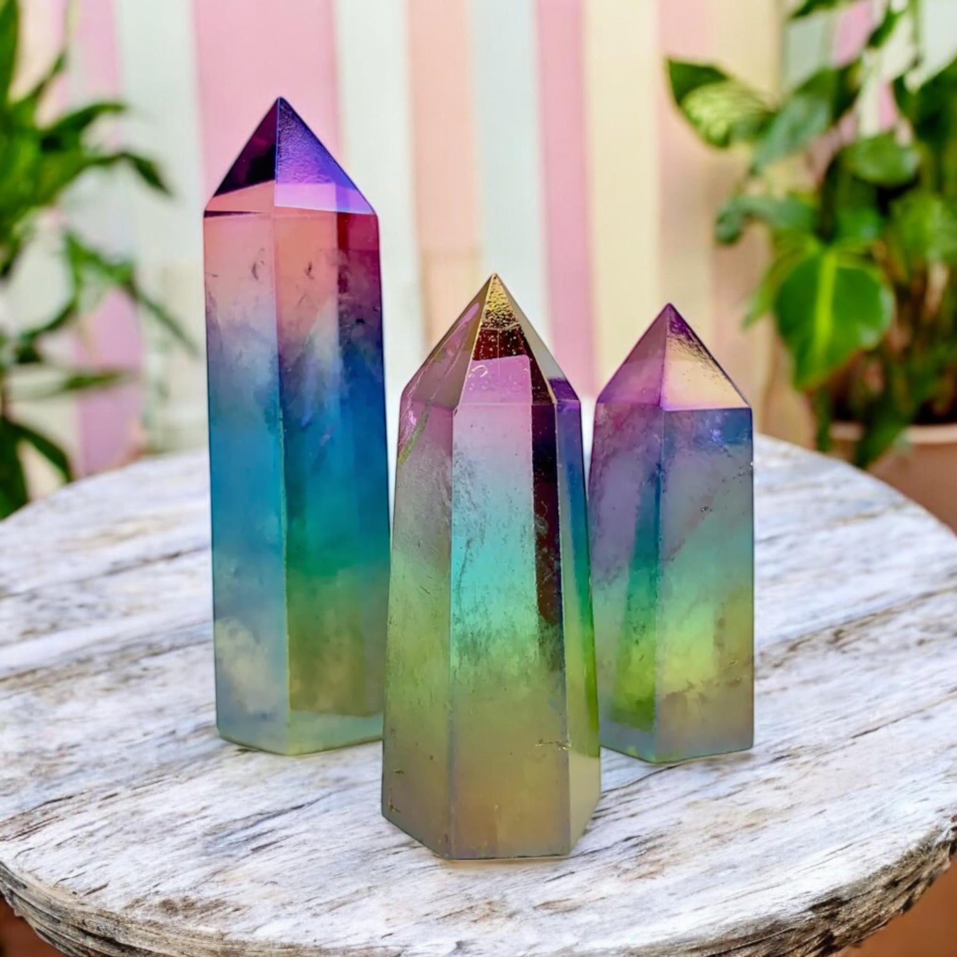 Quartz Aura Ombre Towers - Vibrant Energy | Luna by Louise, Crystal Shop UK