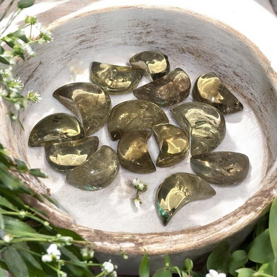 Citrine Crescent Moon Crystal – Polished Abundance Stone
