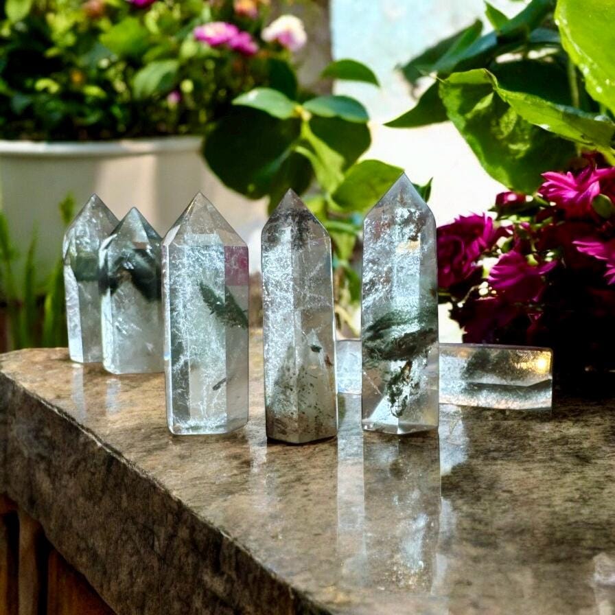 Garden Quartz Tower: Lodolite Crystal with Natural Inclusions