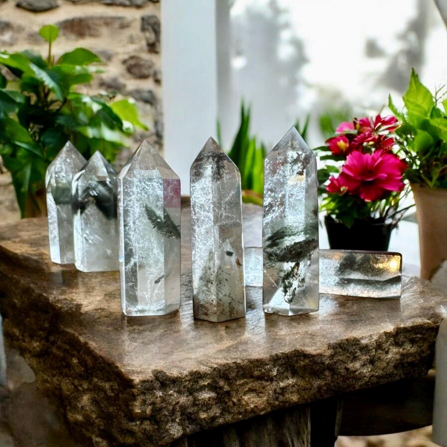 Garden Quartz Tower: Lodolite Crystal with Natural Inclusions