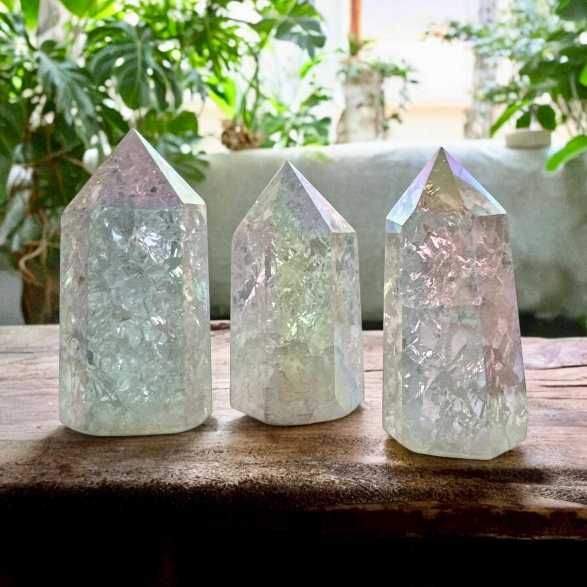 Aura Crackle Quartz Tower: Iridescent Crystal Point, Luna by Louise