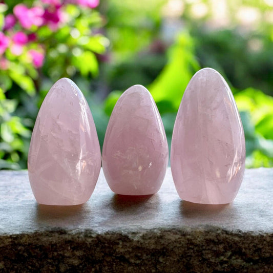 Polished Rose Quartz Crystal: Lavender Hues, Free Form (320g)