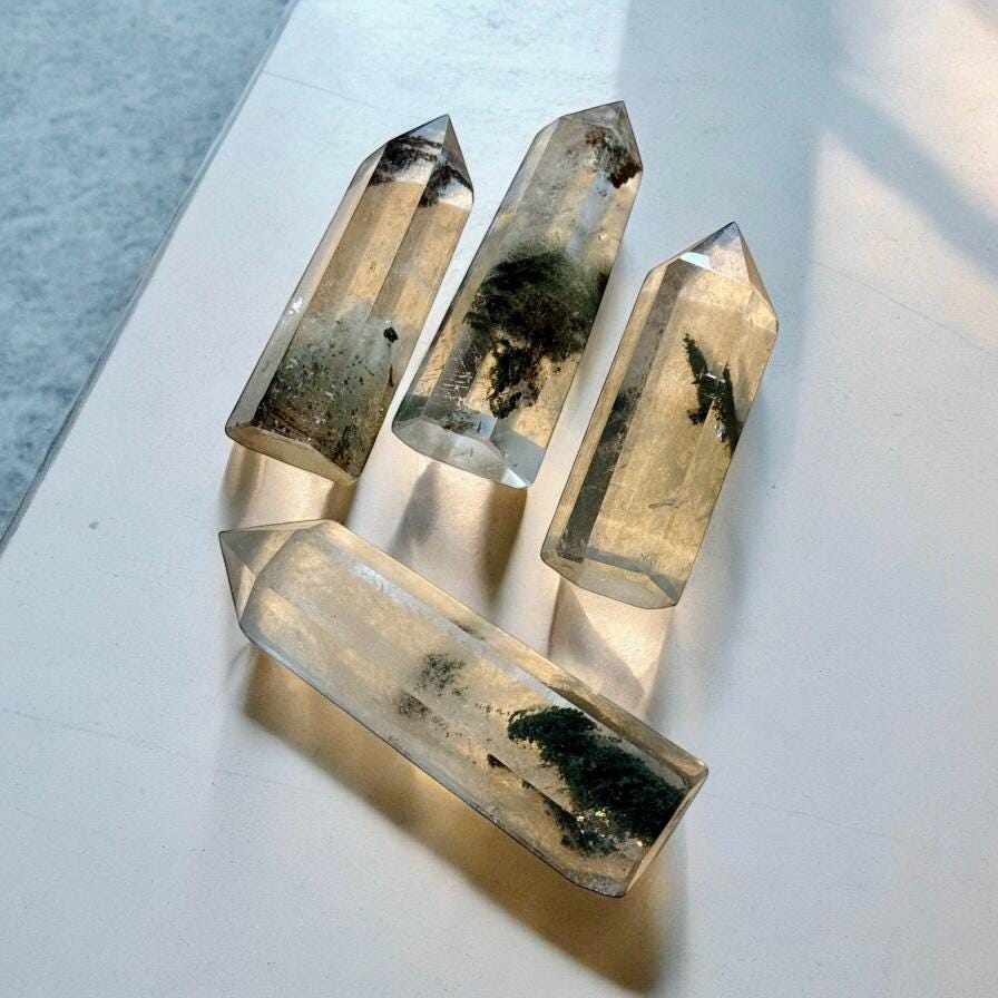 Garden Quartz Tower: Lodolite Crystal Point - Luna by Louise