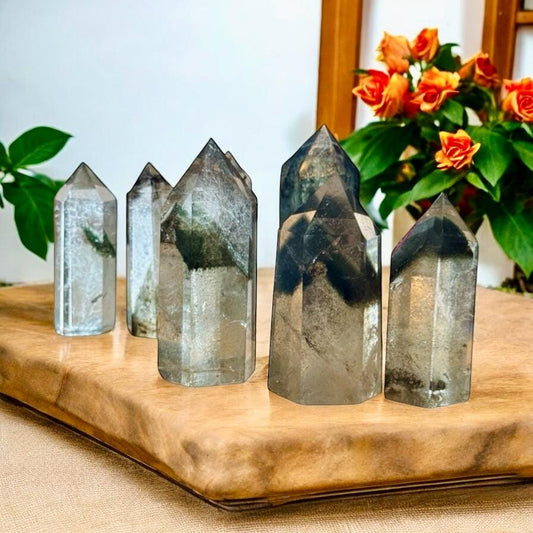 Garden Quartz Tower: Lodolite Crystal Point - Luna by Louise