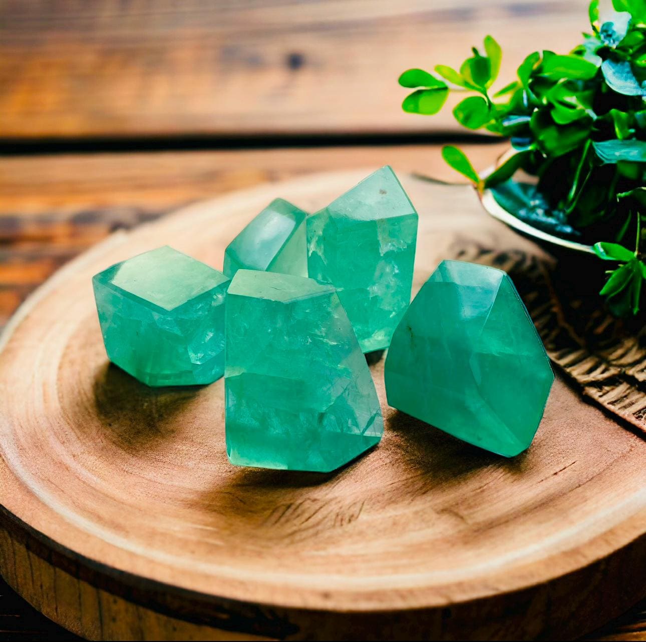 Mint Fluorite Crystal Free Form Cubes - Serenity & Focus | Luna by Louise, Crystal Shop UK