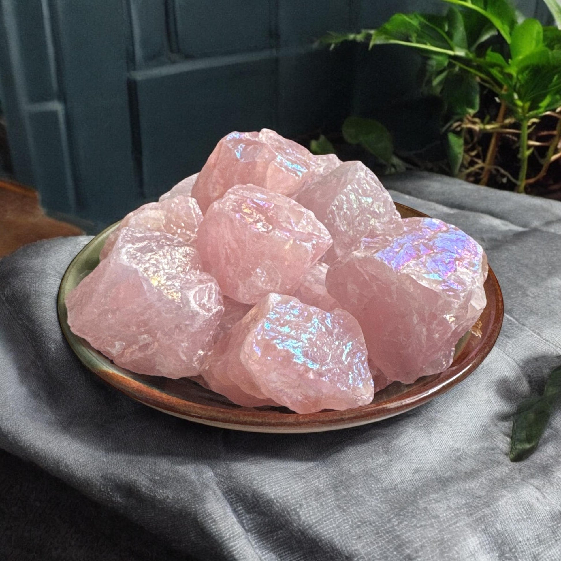 Raw Rose Aura Quartz Crystal Piece – Ethereal Beauty | Luna by Louise, Crystal Shop UK