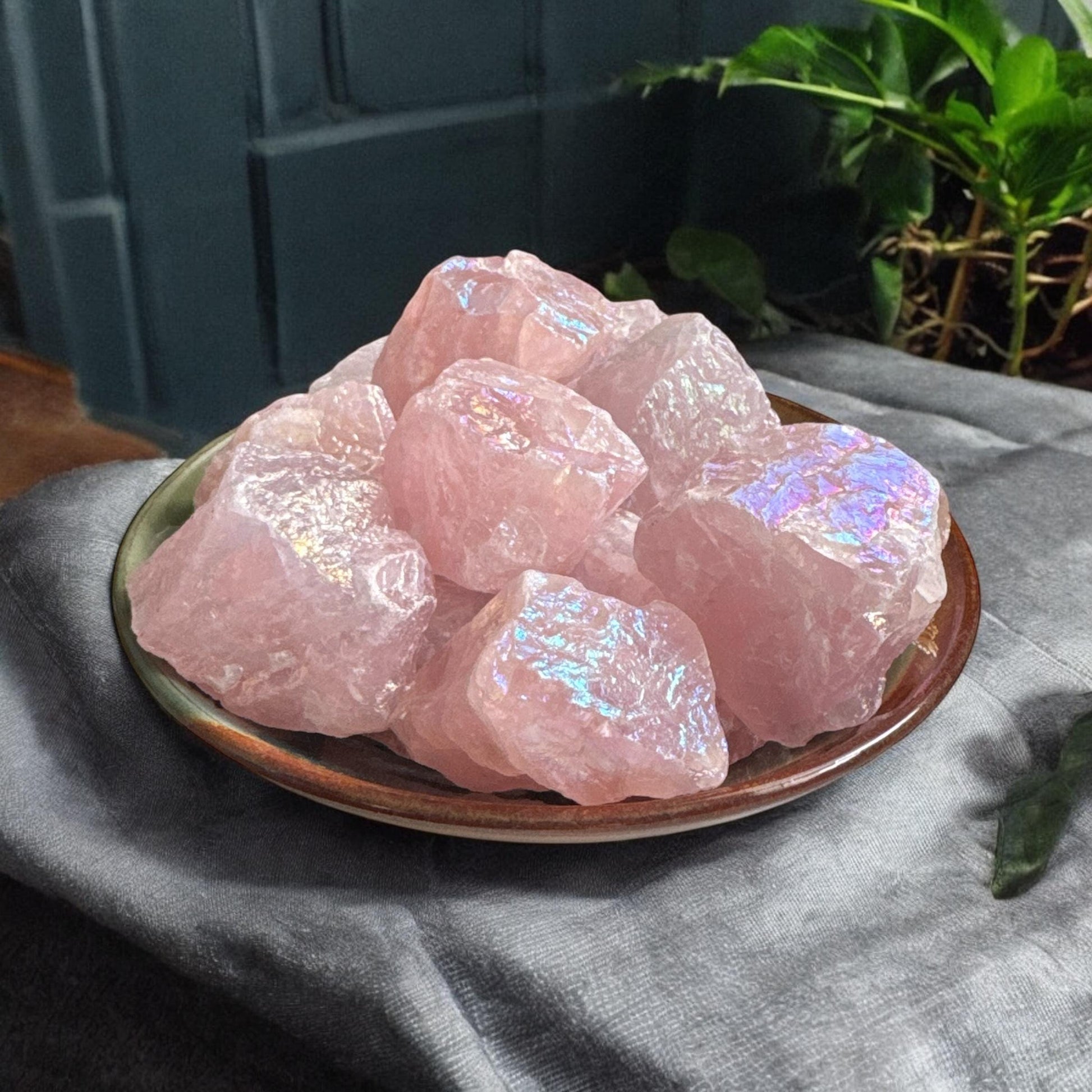 Raw Rose Aura Quartz Crystal Piece – Ethereal Beauty | Luna by Louise, Crystal Shop UK
