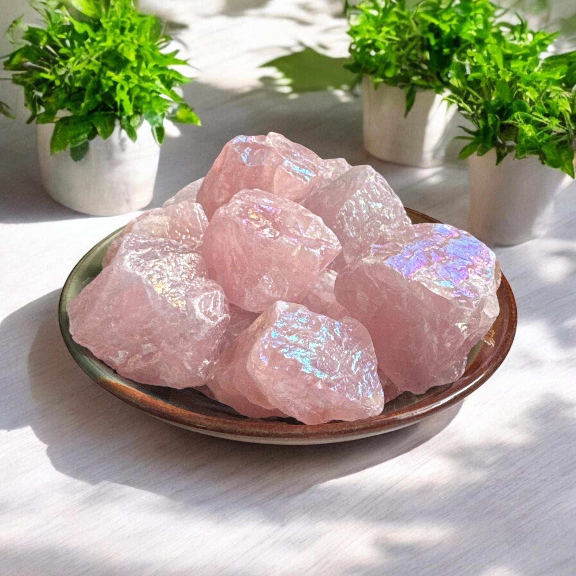 Raw Rose Aura Quartz Crystal Piece – Ethereal Beauty | Luna by Louise, Crystal Shop UK