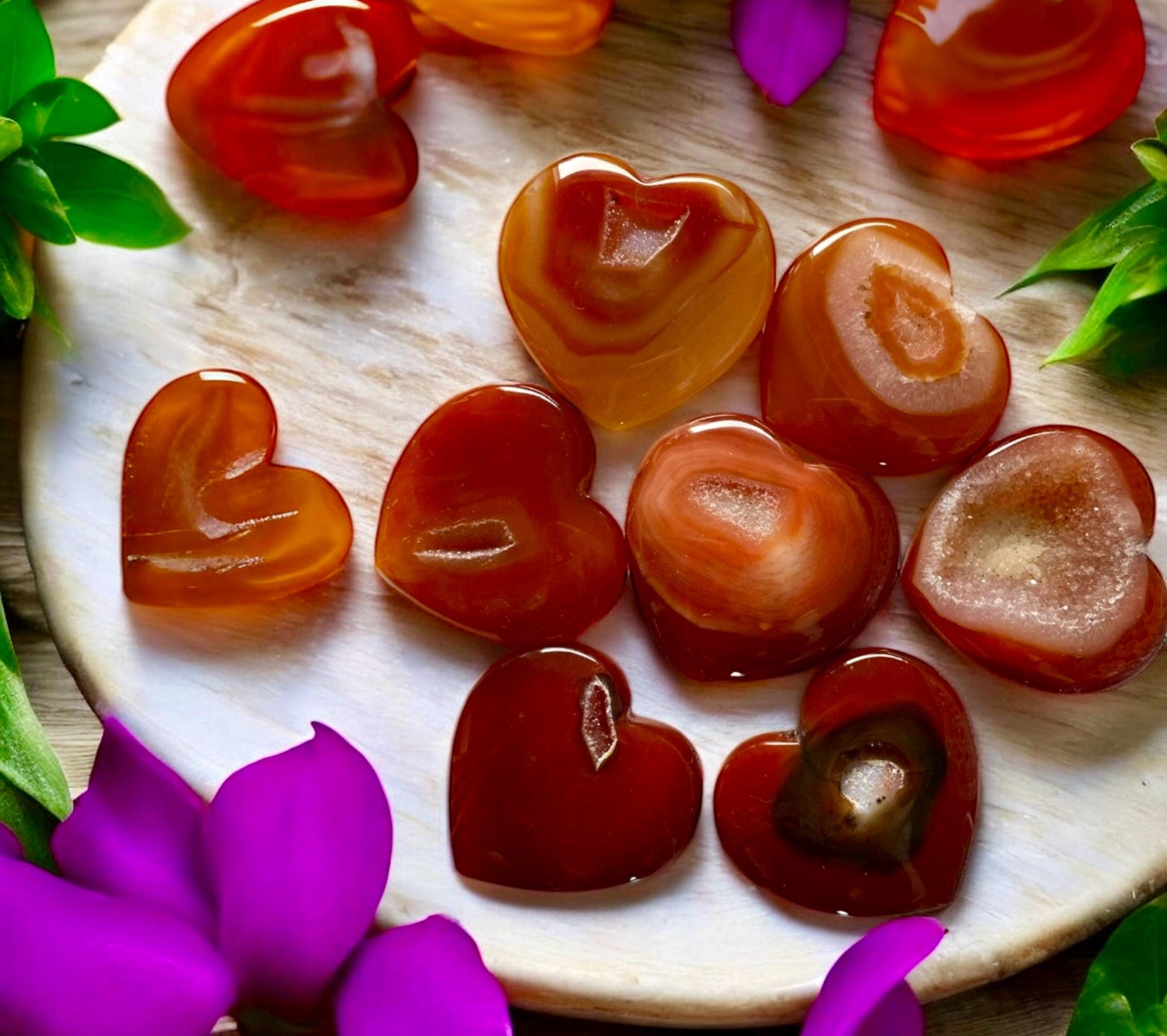Carnelian Druzy Crystal Heart: Energizing Gemstone