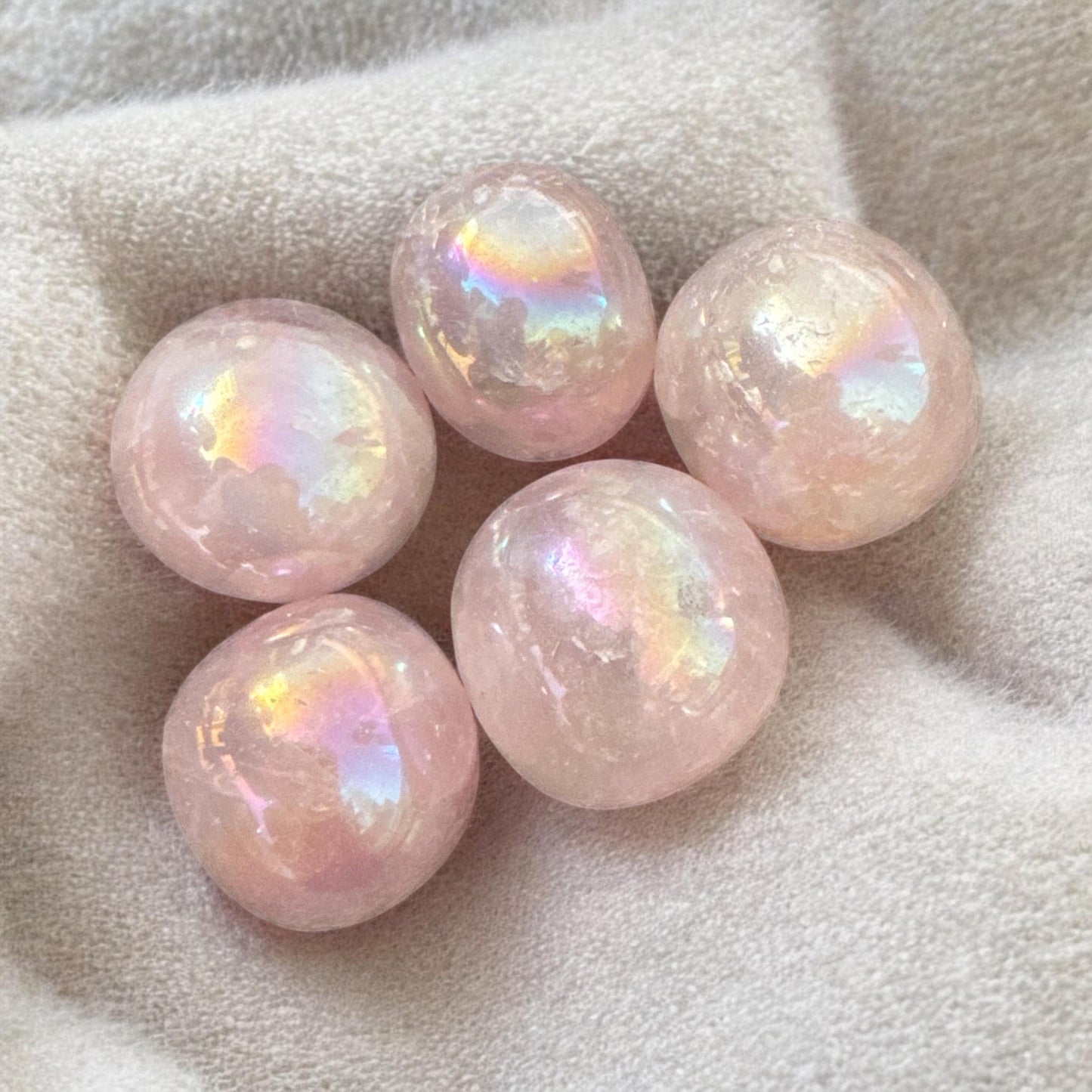 Rose Aura Crystal Tumble Stone - Love & Harmony | Luna by Louise, Crystal Shop UK
