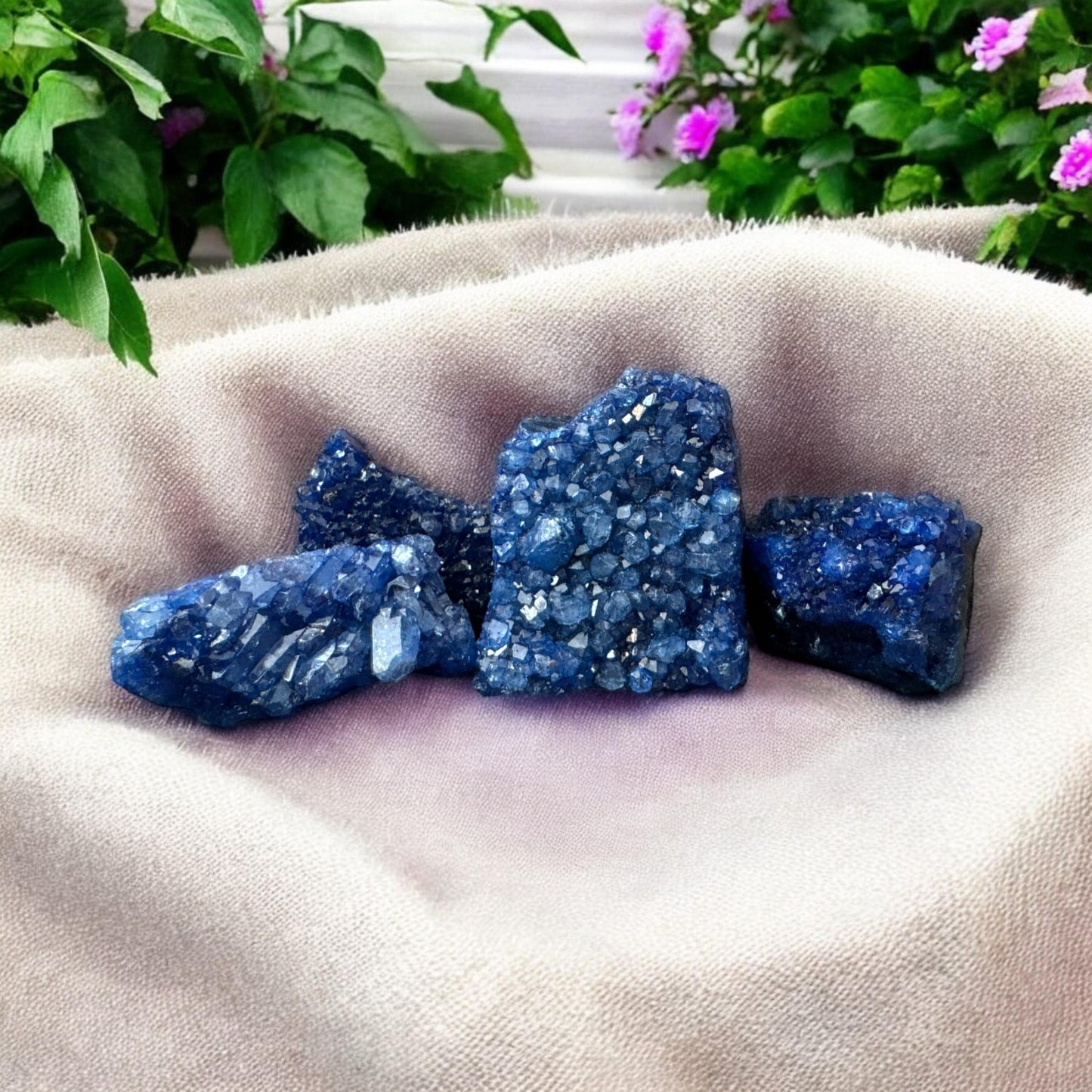 Amethyst, Throat Chakra, "Ocean Blue" Crystal Cluster, Calming, Enhanced for Serenity. Luna by Louise, Crystal Shop UK