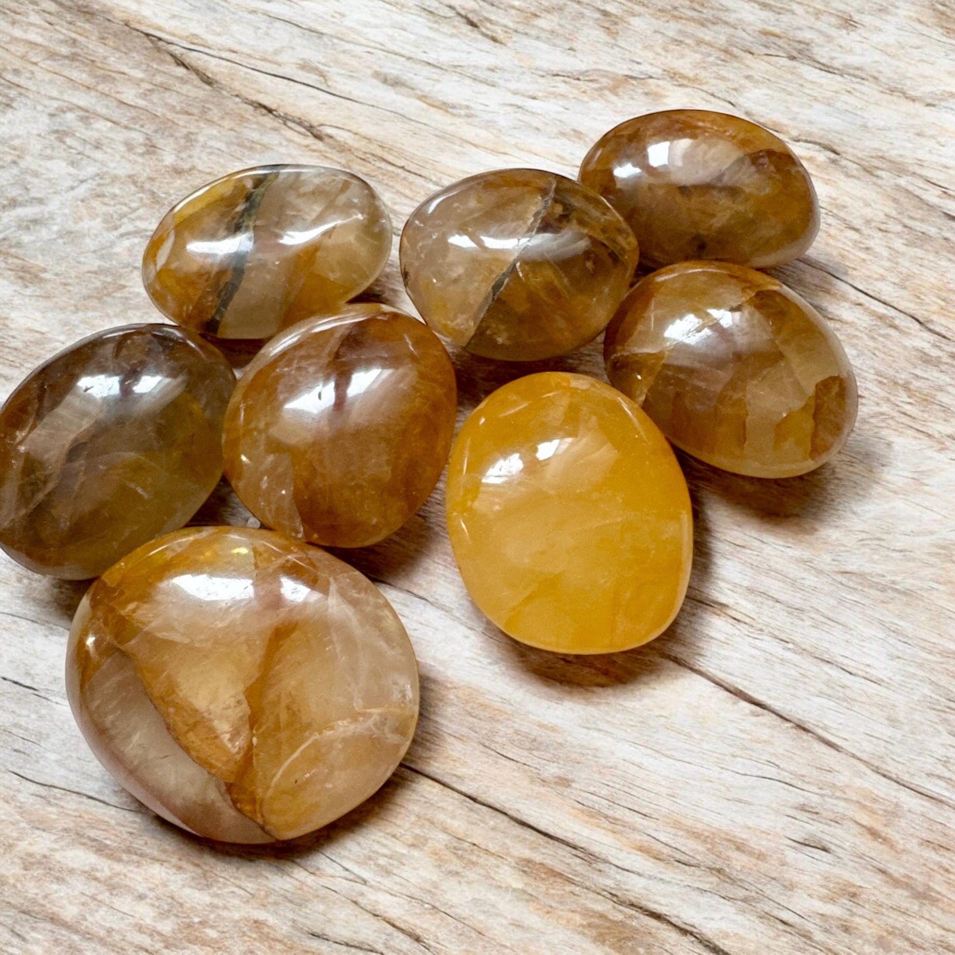 Golden Healer Quartz Palm Stone - Healing & Harmony | Luna by Louise Crystal Shop UK