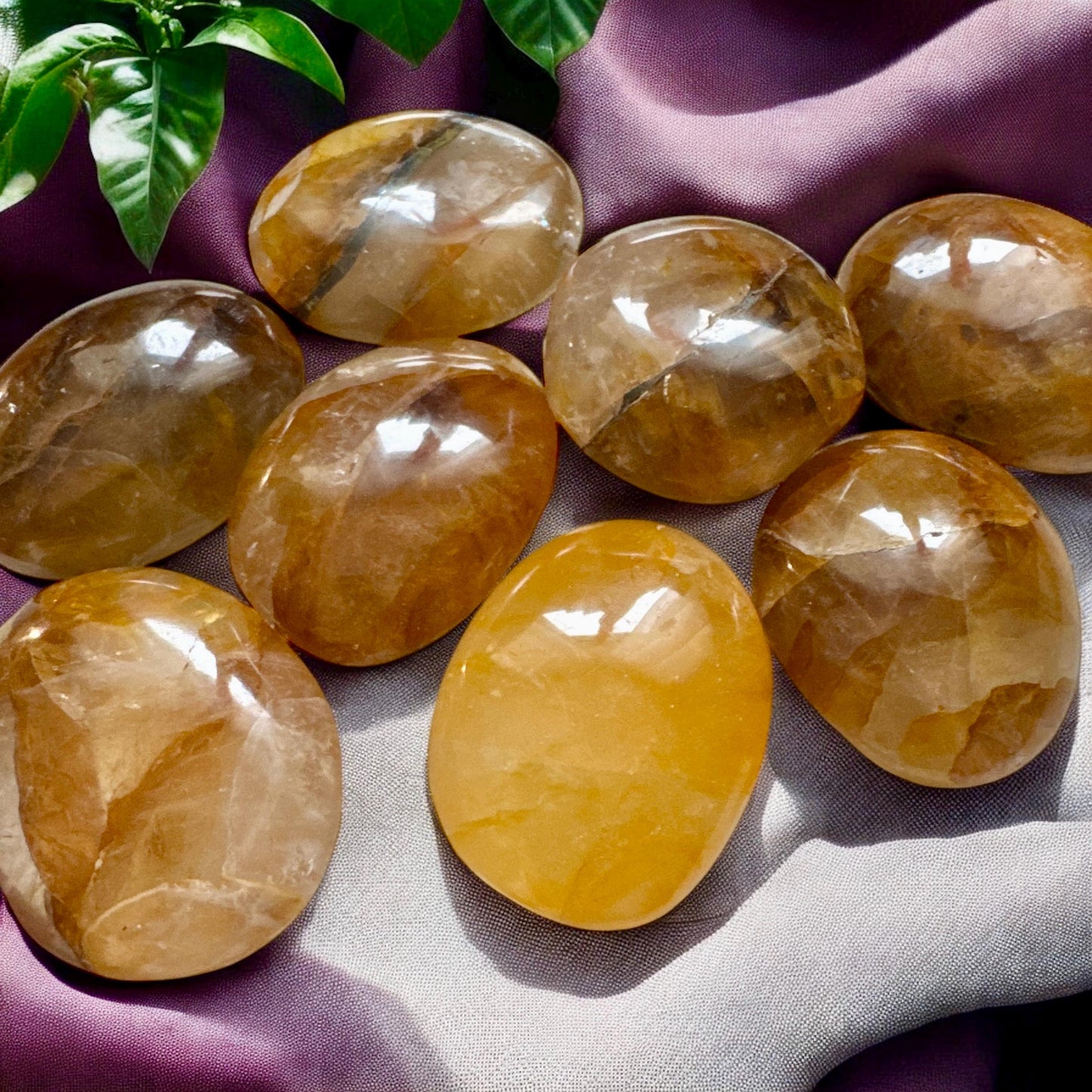 Golden Healer Quartz Palm Stone - Healing & Harmony | Luna by Louise Crystal Shop UK