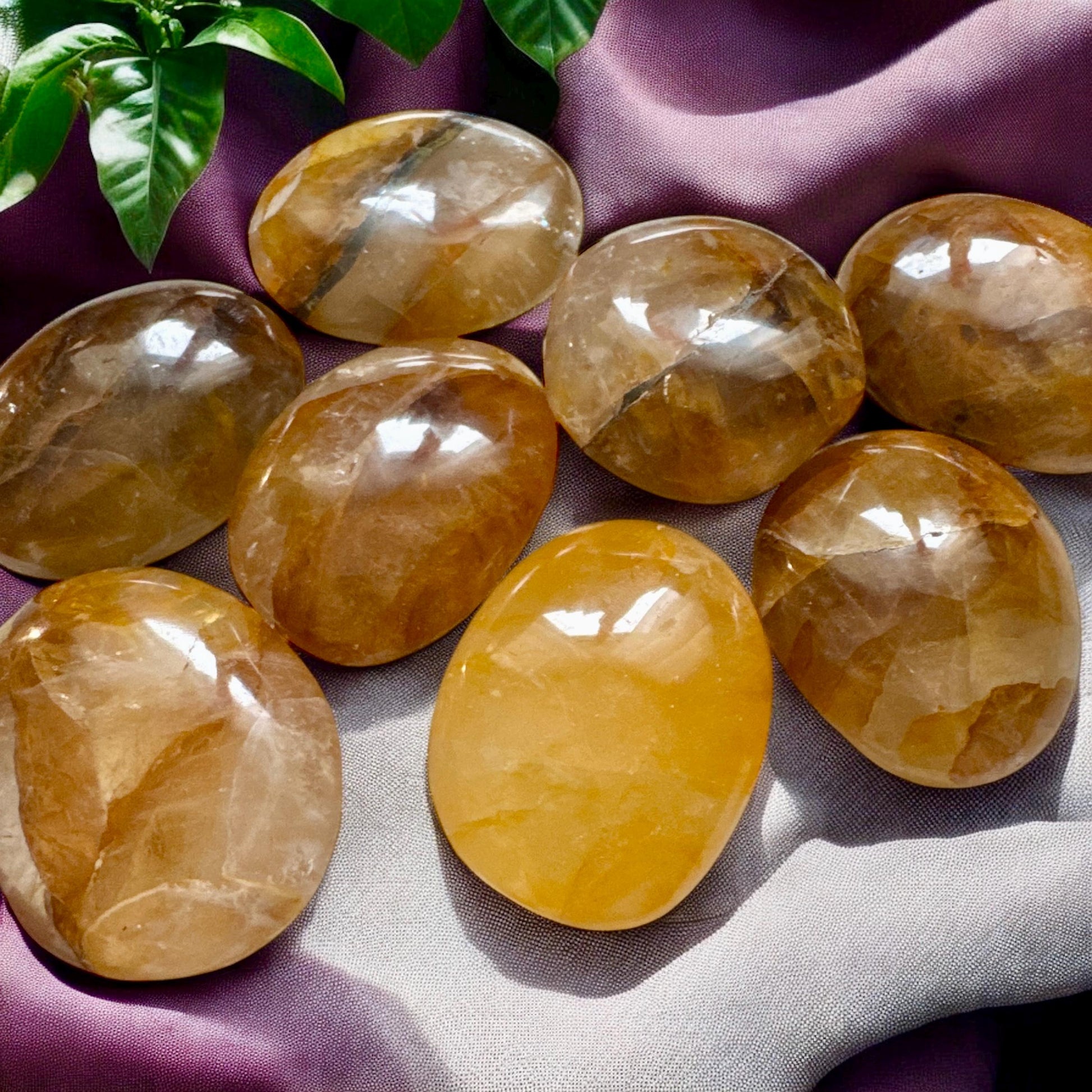 Golden Healer Quartz Palm Stone - Healing & Harmony | Luna by Louise Crystal Shop UK