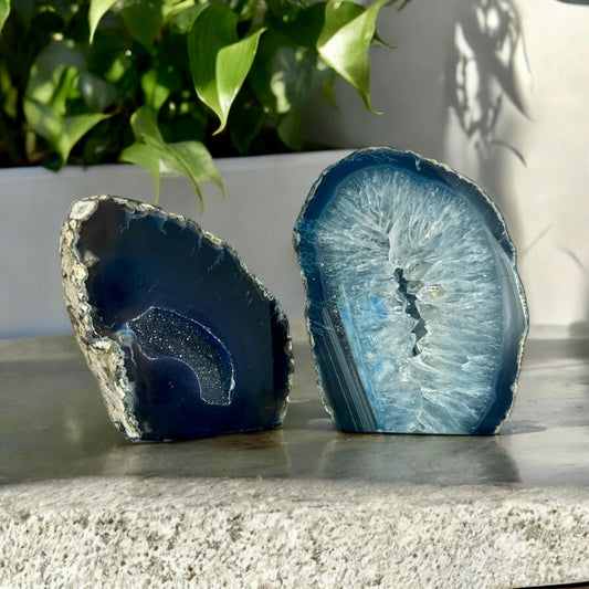 Blue Agate Standing Cut Base – A Calming & Soothing Crystal, Luna by Louise, Crystal Shop UK