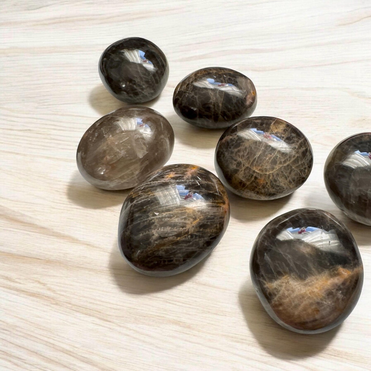Black Moonstone Palm Stone: Lunar Energy Crystal