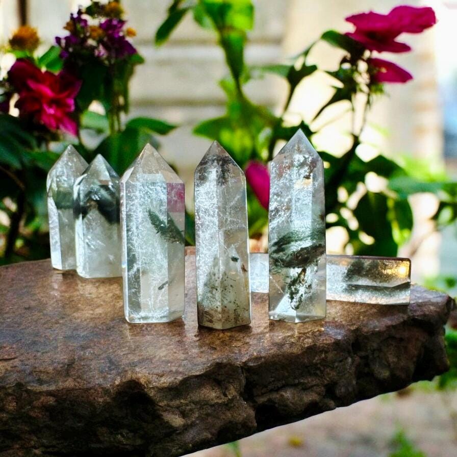 Garden Quartz Tower: Lodolite Crystal with Natural Inclusions