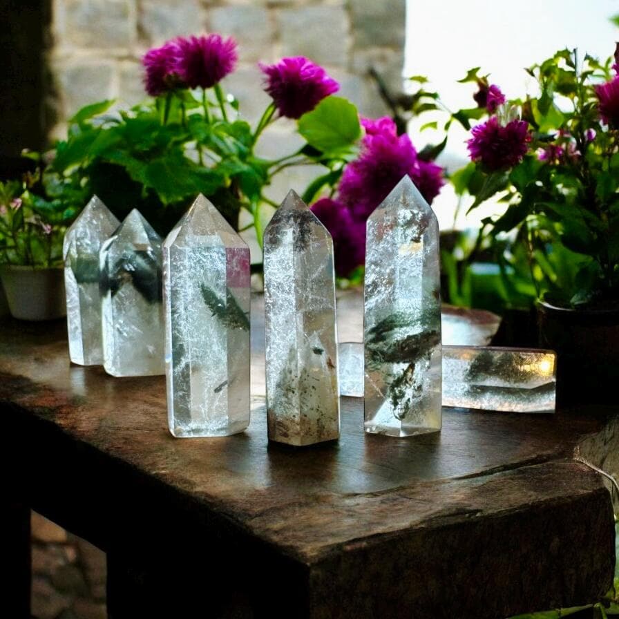 Garden Quartz Tower: Lodolite Crystal with Natural Inclusions