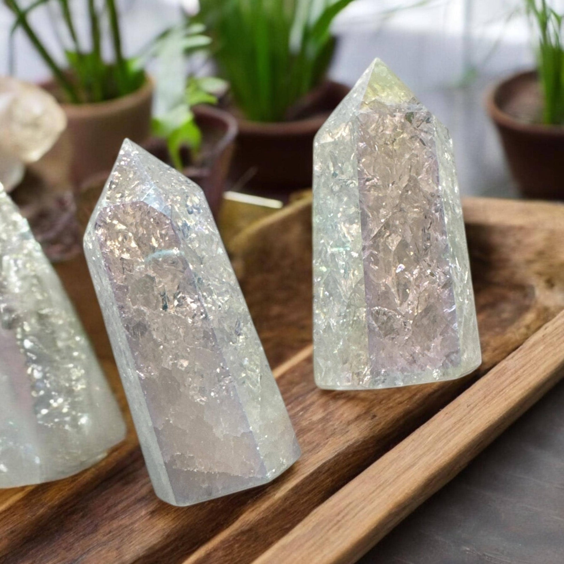 Aura Crackle Quartz Tower: Iridescent Crystal Point, Luna by Louise