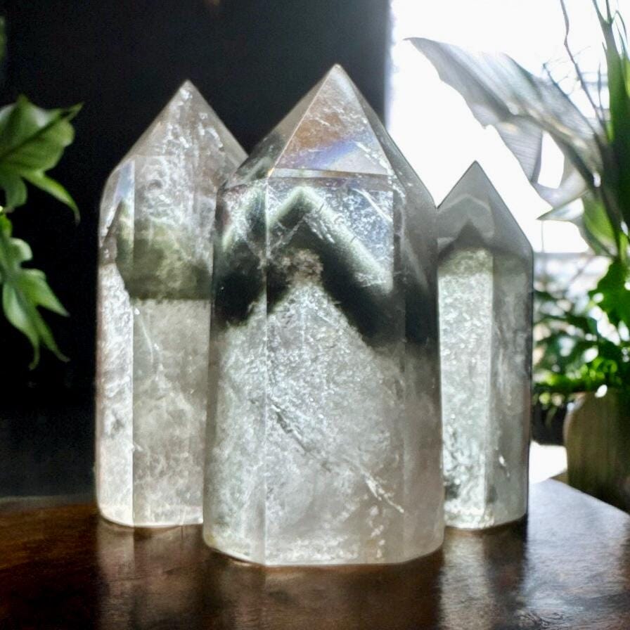 Garden Quartz Tower: Lodolite Crystal Point - Luna by Louise