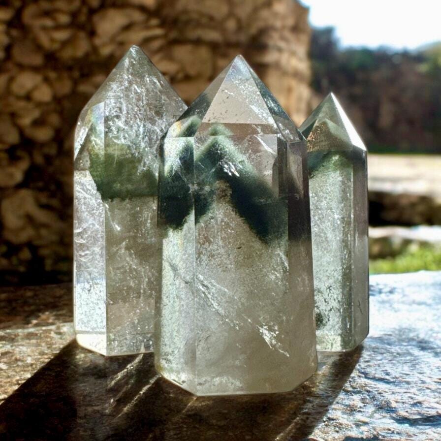 Garden Quartz Tower: Lodolite Crystal Point - Luna by Louise