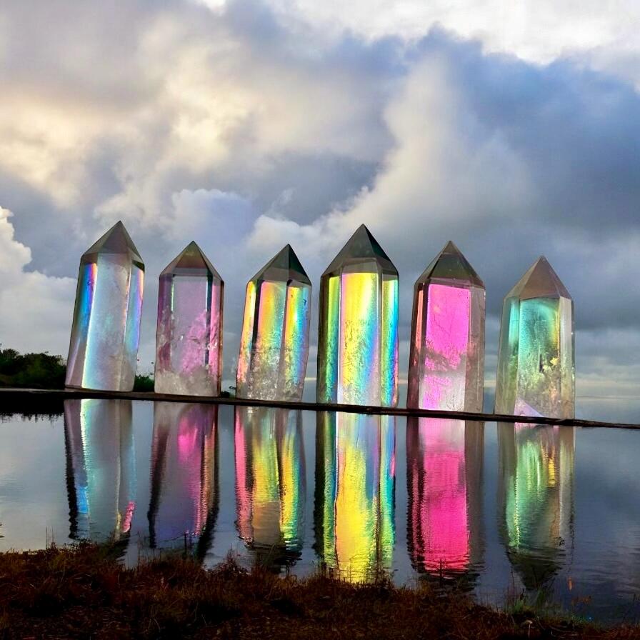 Indigo Aura Quartz Tower: Tanzine Aura Crystal Point, Luna by Louise