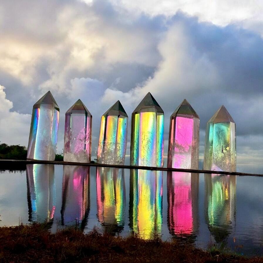 Indigo Aura Quartz Tower: Tanzine Aura Crystal Point