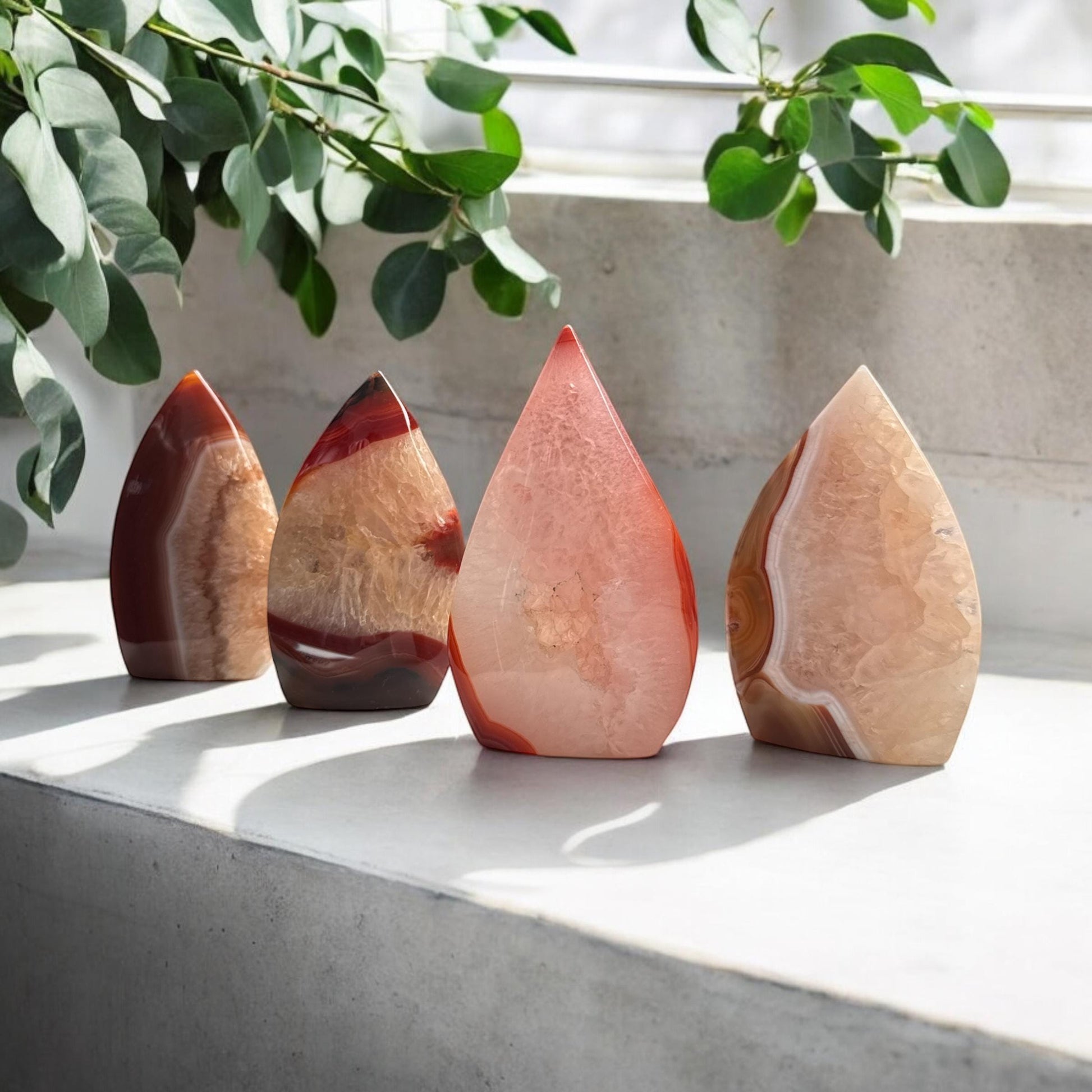 Carnelian Crystal Flame: Vibrant Free Form for Motivation