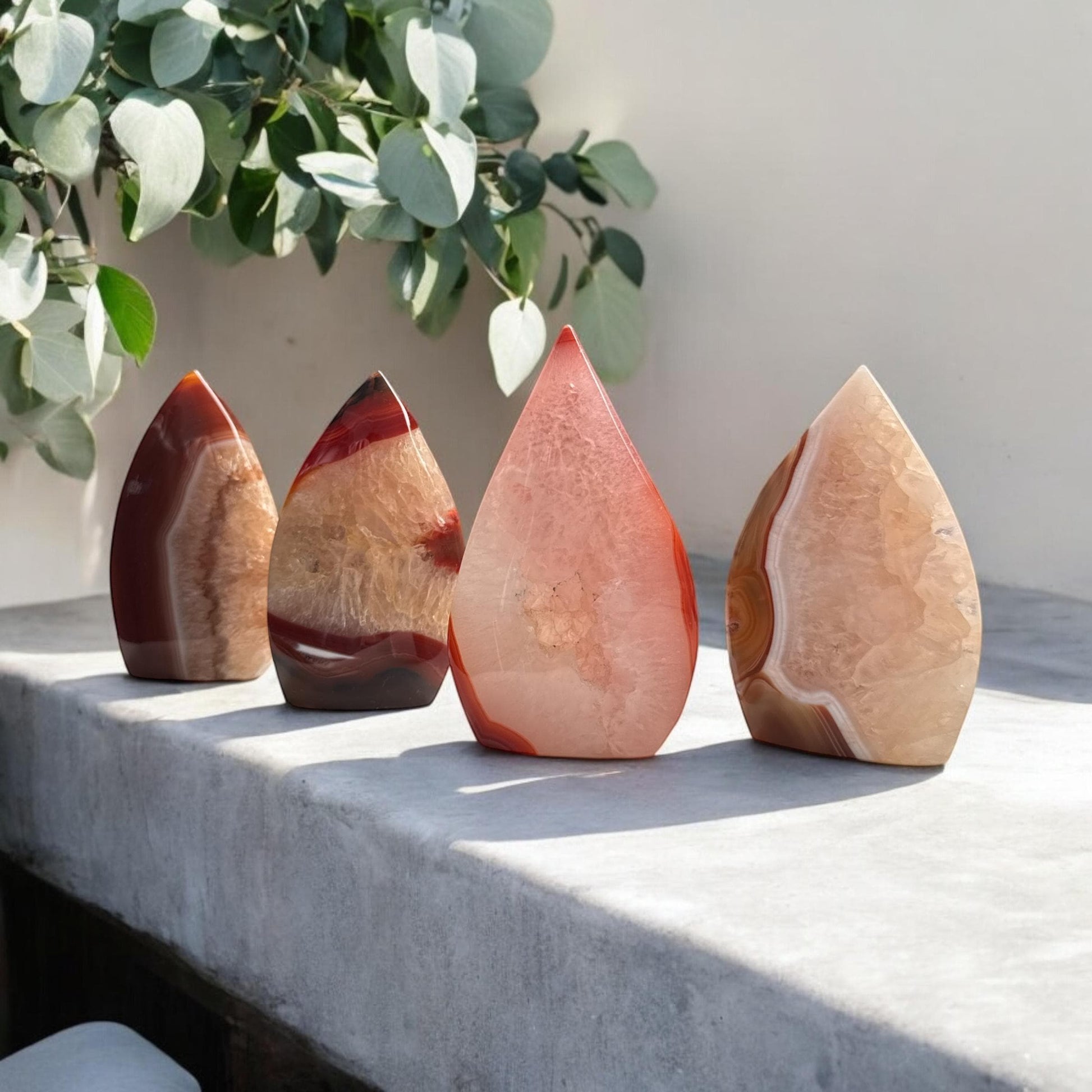 Carnelian Crystal Flame: Vibrant Free Form for Motivation