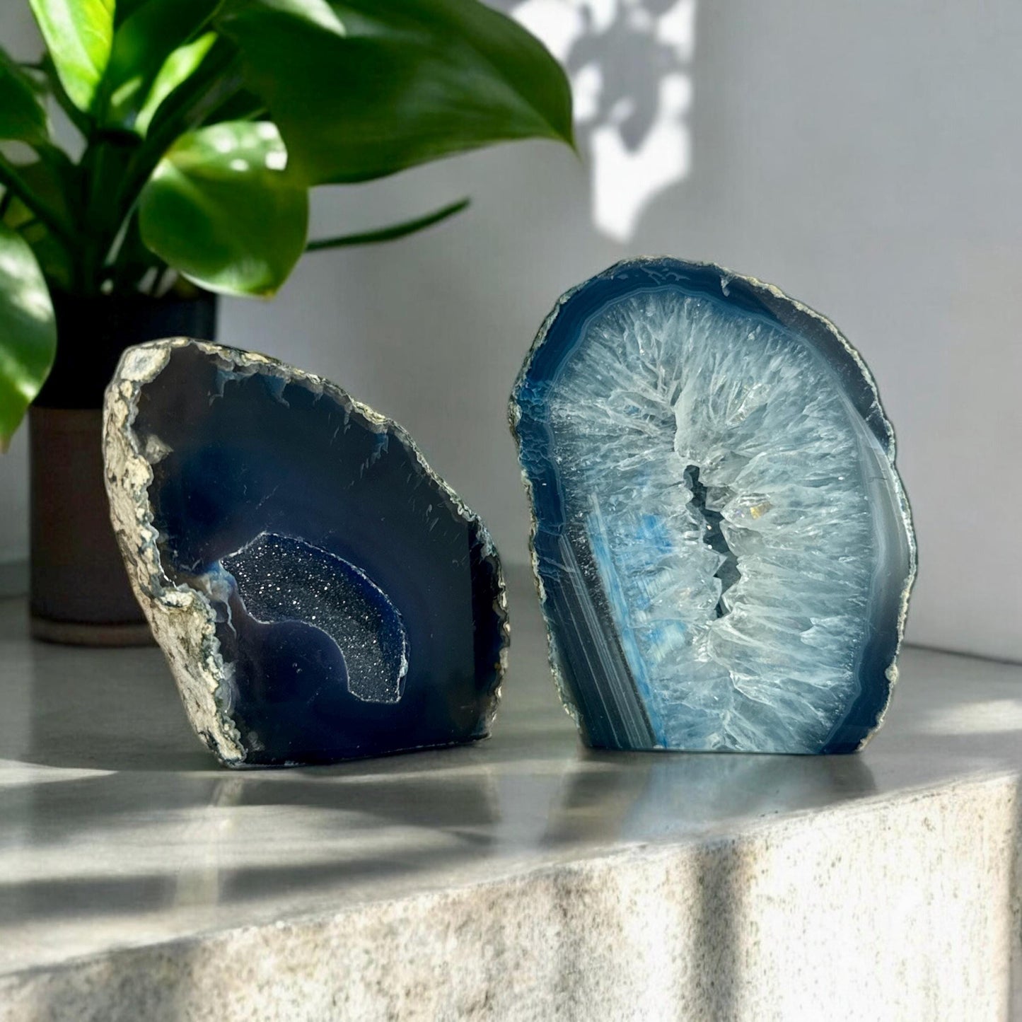 Blue Agate Standing Cut Base – A Calming & Soothing Crystal, Luna by Louise, Crystal Shop UK