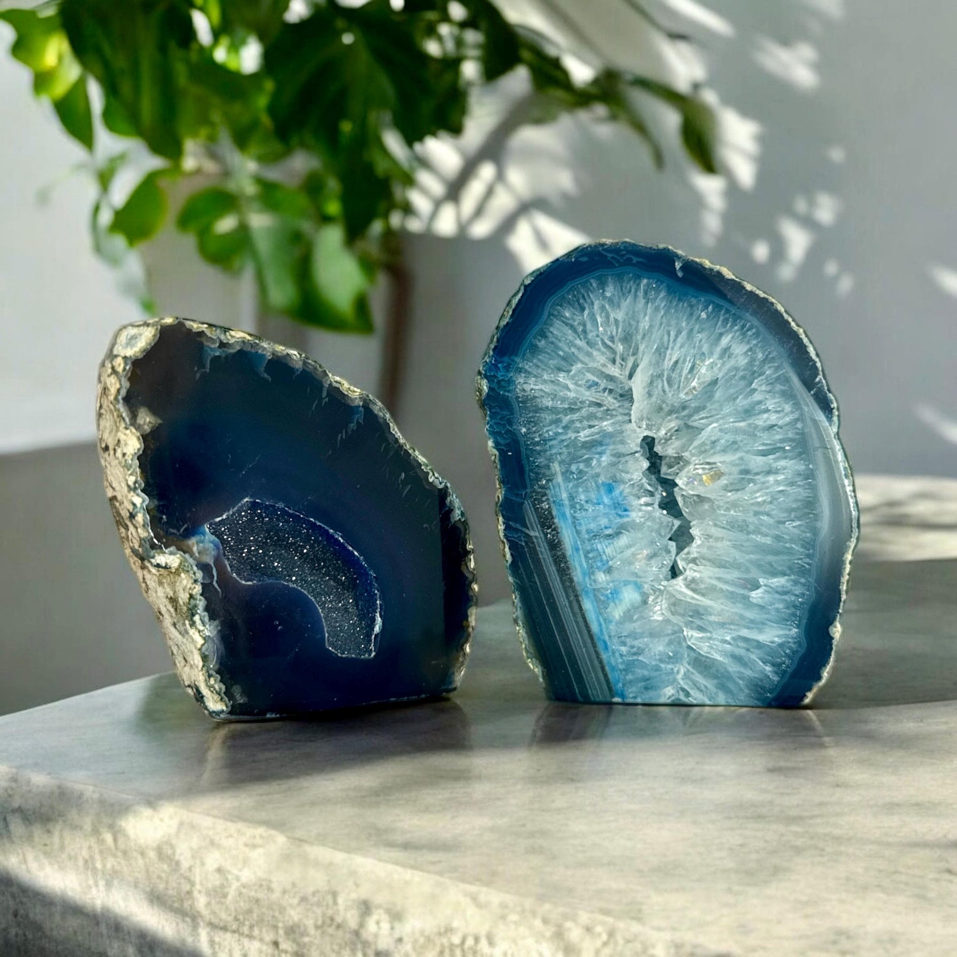 Blue Agate Standing Cut Base – A Calming & Soothing Crystal, Luna by Louise, Crystal Shop UK