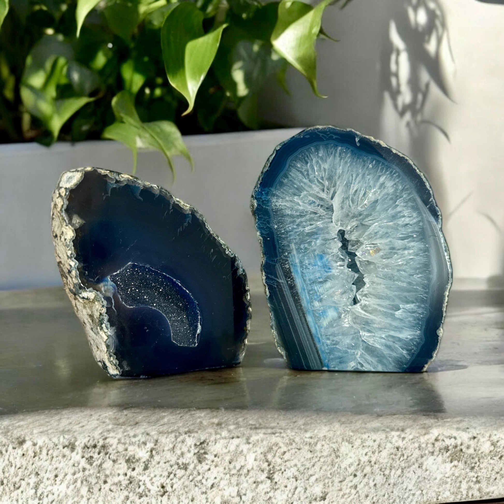 Blue Agate Standing Cut Base – A Calming & Soothing Crystal, Luna by Louise, Crystal Shop UK