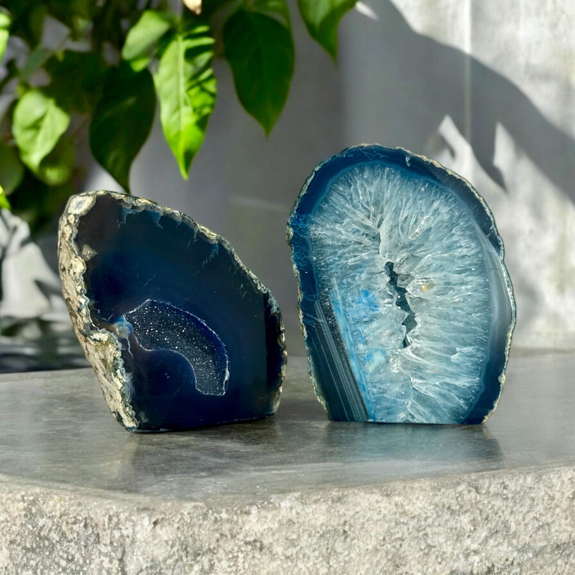 Blue Agate Standing Cut Base – A Calming & Soothing Crystal, Luna by Louise, Crystal Shop UK