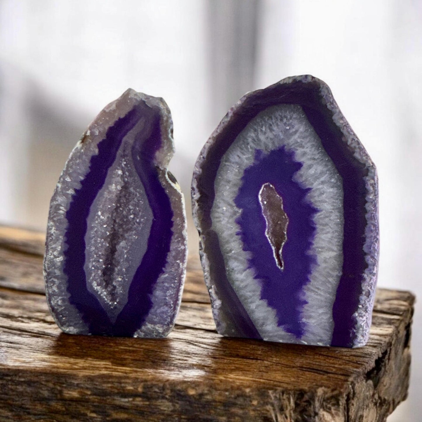 Purple Agate Crystal Slice: Intuition & Spiritual Growth
