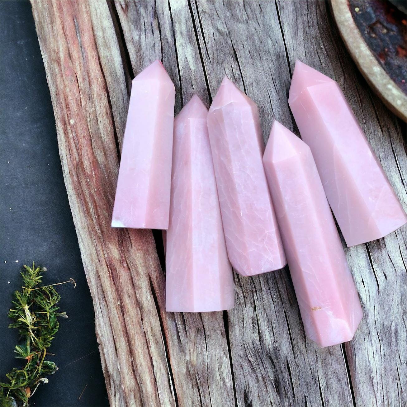 Pink Opal Crystal Tower: Healing Gemstone Obelisk