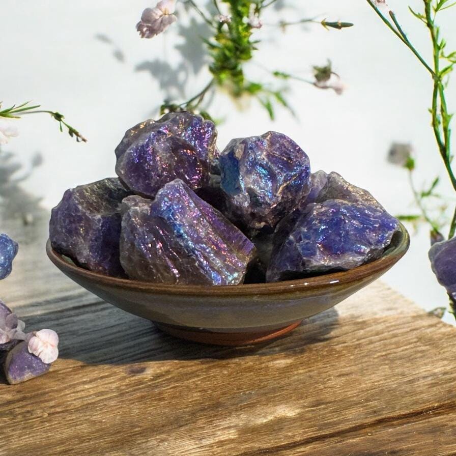 Amethyst Aura Raw Crystal Piece – Ethereal Beauty | Luna by Louise, Crystal Shop UK