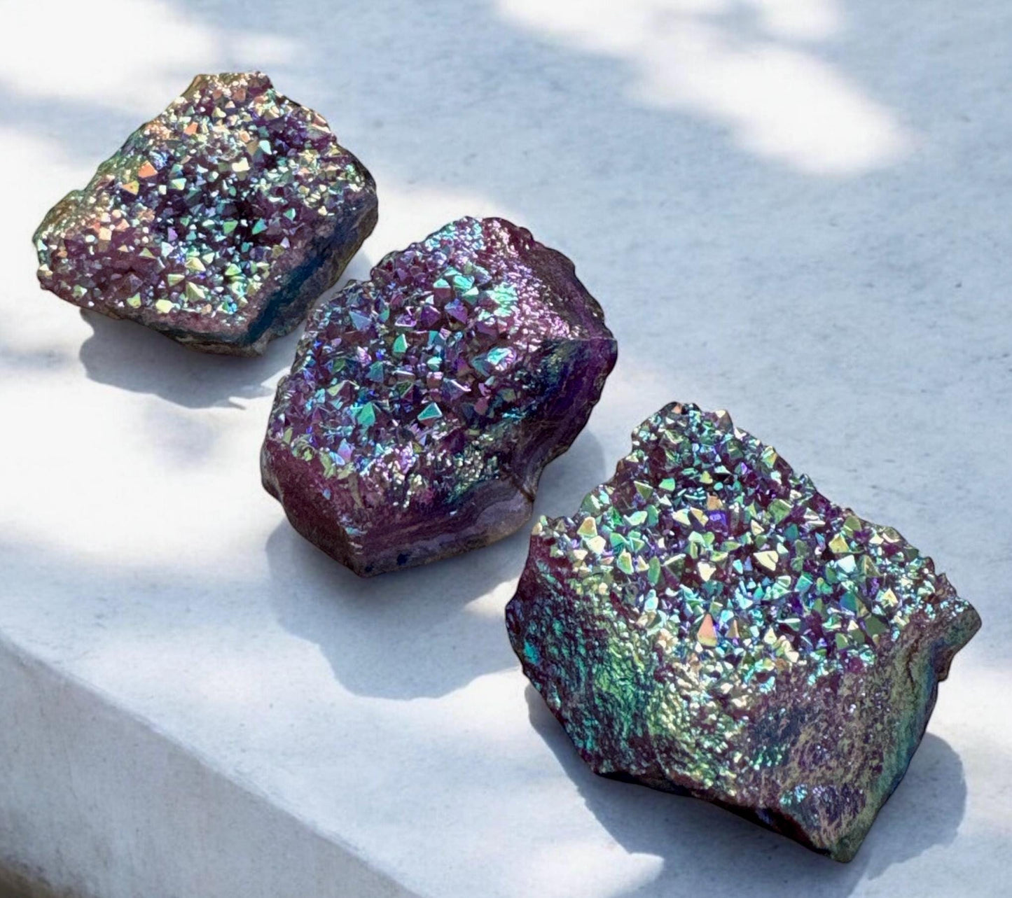 Purple Galaxy Aura Amethyst Cluster: Cosmic Crystal Decor