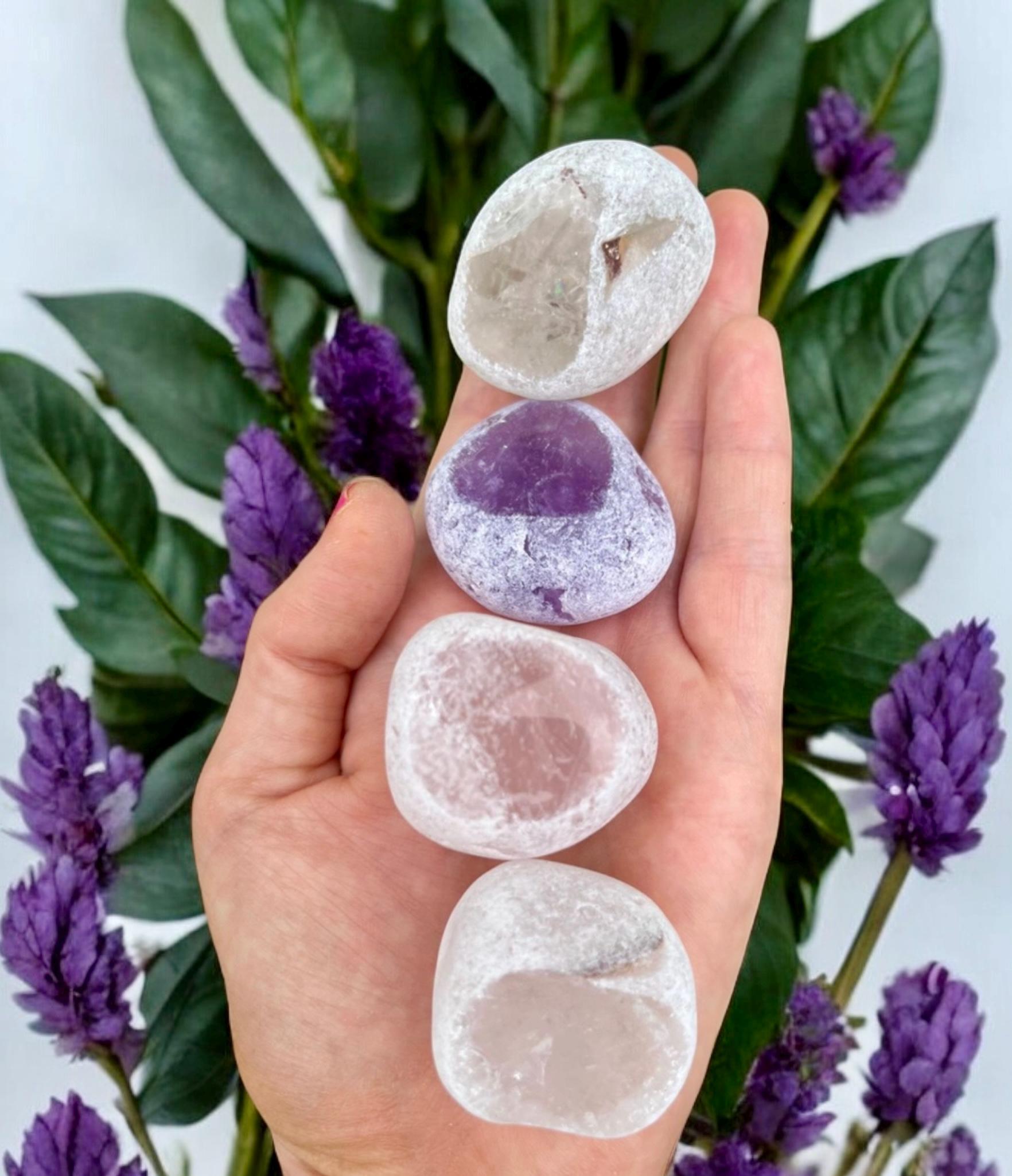 Seer Stone Dragon Egg: Smokey Quartz, Amethyst, Rose Quartz